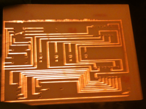 PCB cleaned trace bottom