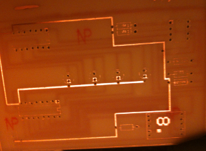 PCB cleaned trace top