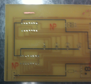 PCB drilled circuit board top