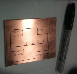 PCB stenciled plate top